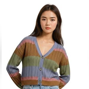 NWT Belle by Belldini cardigan multi-colored sweater size XL